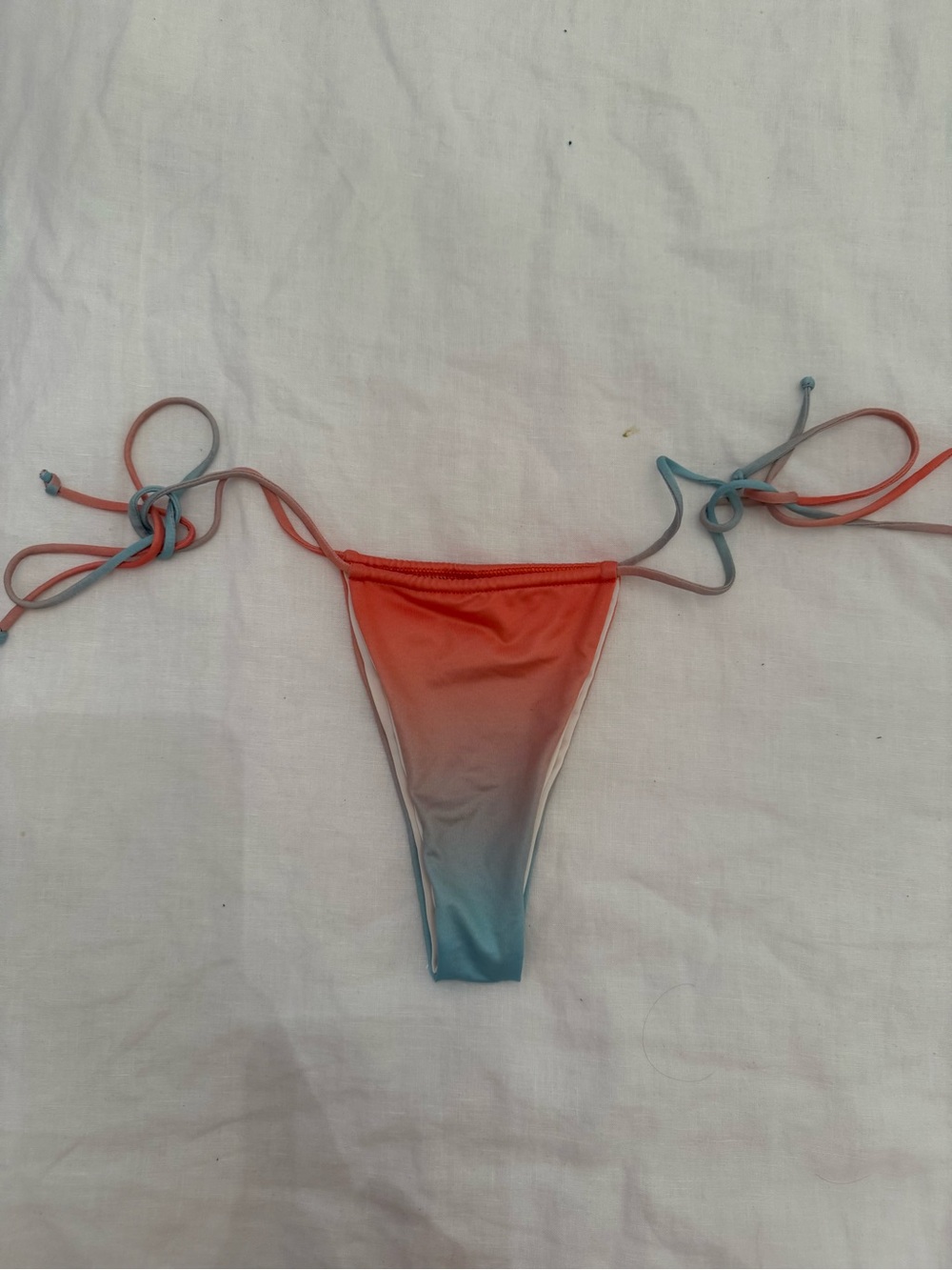 ANDI BAGUS Tie-Side Ombre Bikini Bottom Orange Blue